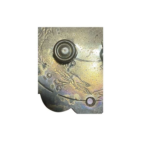 Vintage  Brass Trunk Box Latch Hasp Decorative Brass Hardware Pagoda Bird - Picture 4 of 5